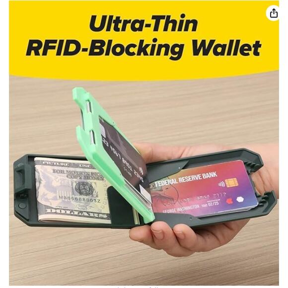 Slim Mint RFID-Blocking Wallet, Reach Cards & Cash with a Touch of a Button - Picture 1 of 5